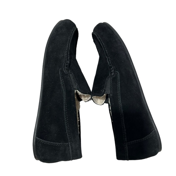 VINCE mens Gomez black suede faux fur lined slip on loafers | SZ 10 - Picture 5 of 10